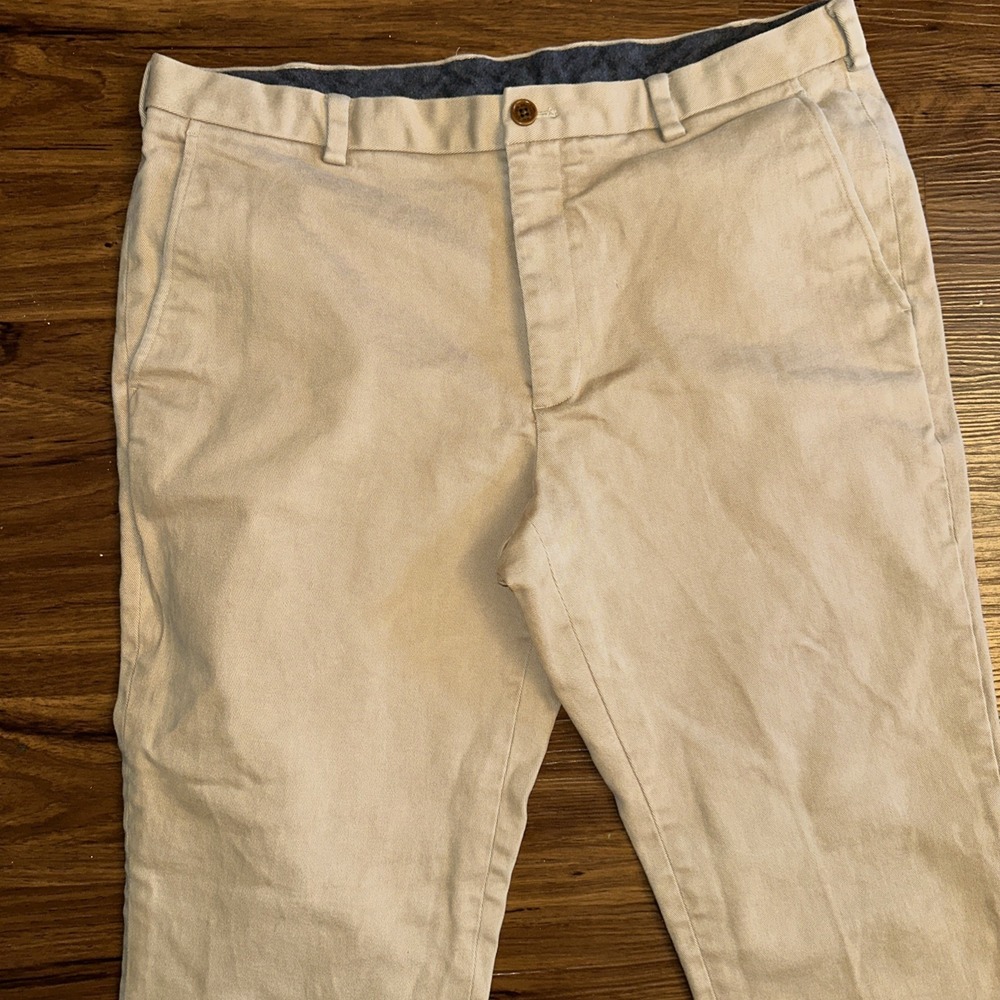 Brooks Brothers Clark Chino Pants Men's 38x30 Beige Cotton Straight Leg